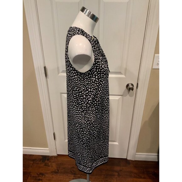 Michael Kors Black & White Animal Print Sleeveless Dress W/ Neck Tie, Size S - Picture 3 of 6